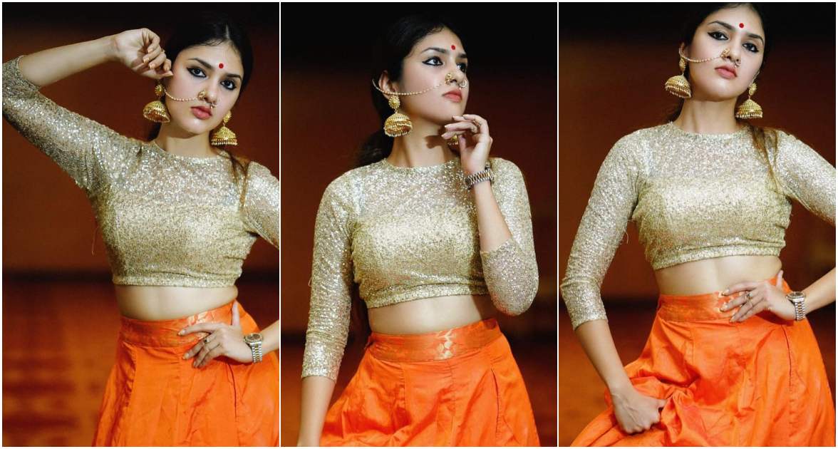 Gayathri Suresh In Golden Outfit Pics Goes Viral