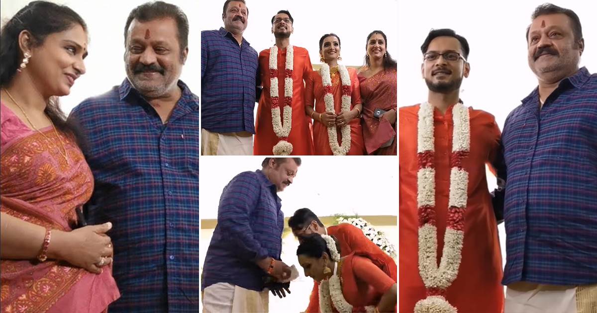 Suresh Gopi And Wife at Manjari Marriage News Malayalam