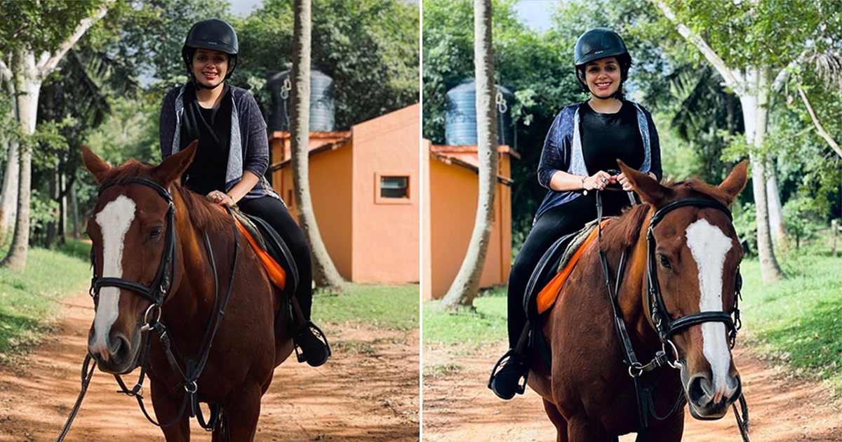 horse riding lesson by actress ann augustiine malayalam